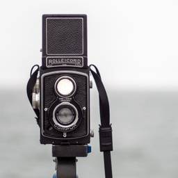 vintage Rolleicord TLR camera on tripod